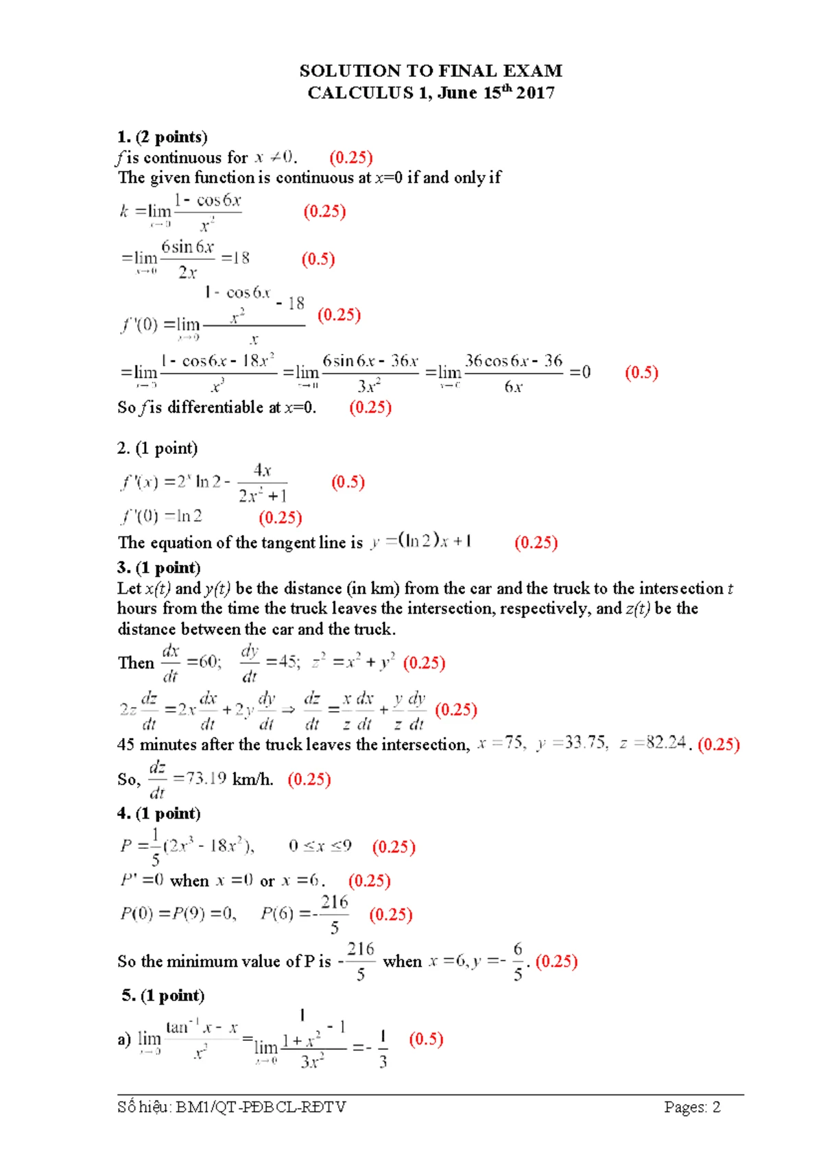 Solution of Calculus 1 Final Exam MATH141601E Summer 2017-2018 - Studocu