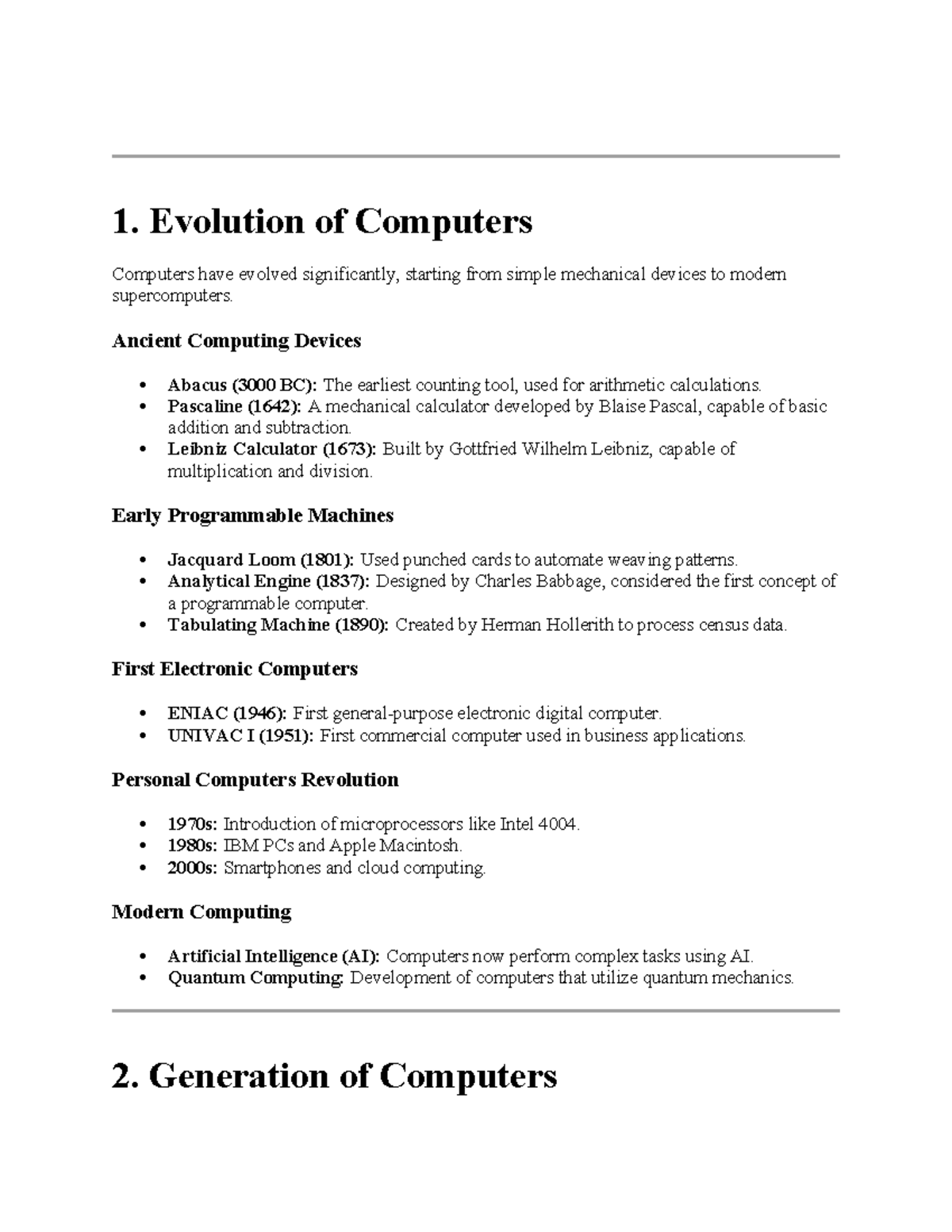Evolution of Computers: From Mechanical Devices to AI (CS101) - Studocu