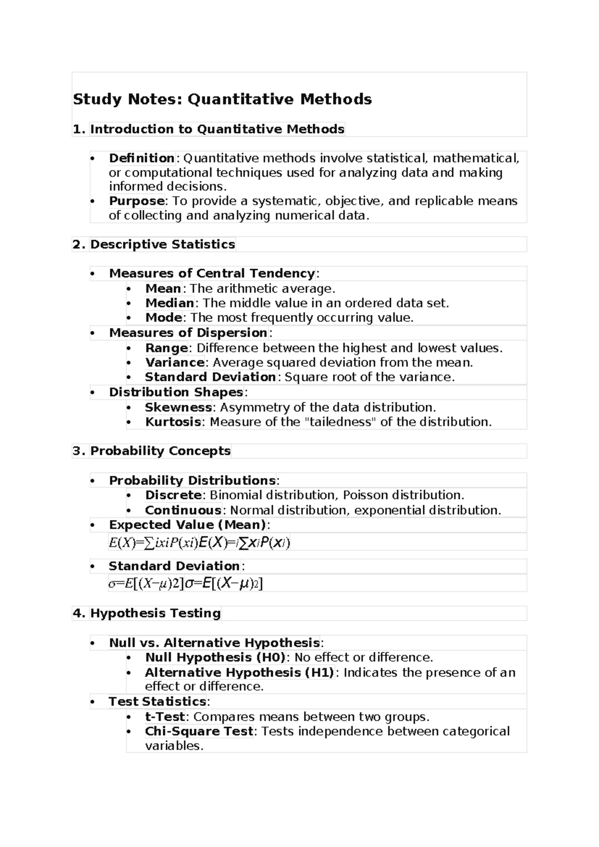 Business Analytics Study Notes (BA 101): Key Concepts & Techniques ...