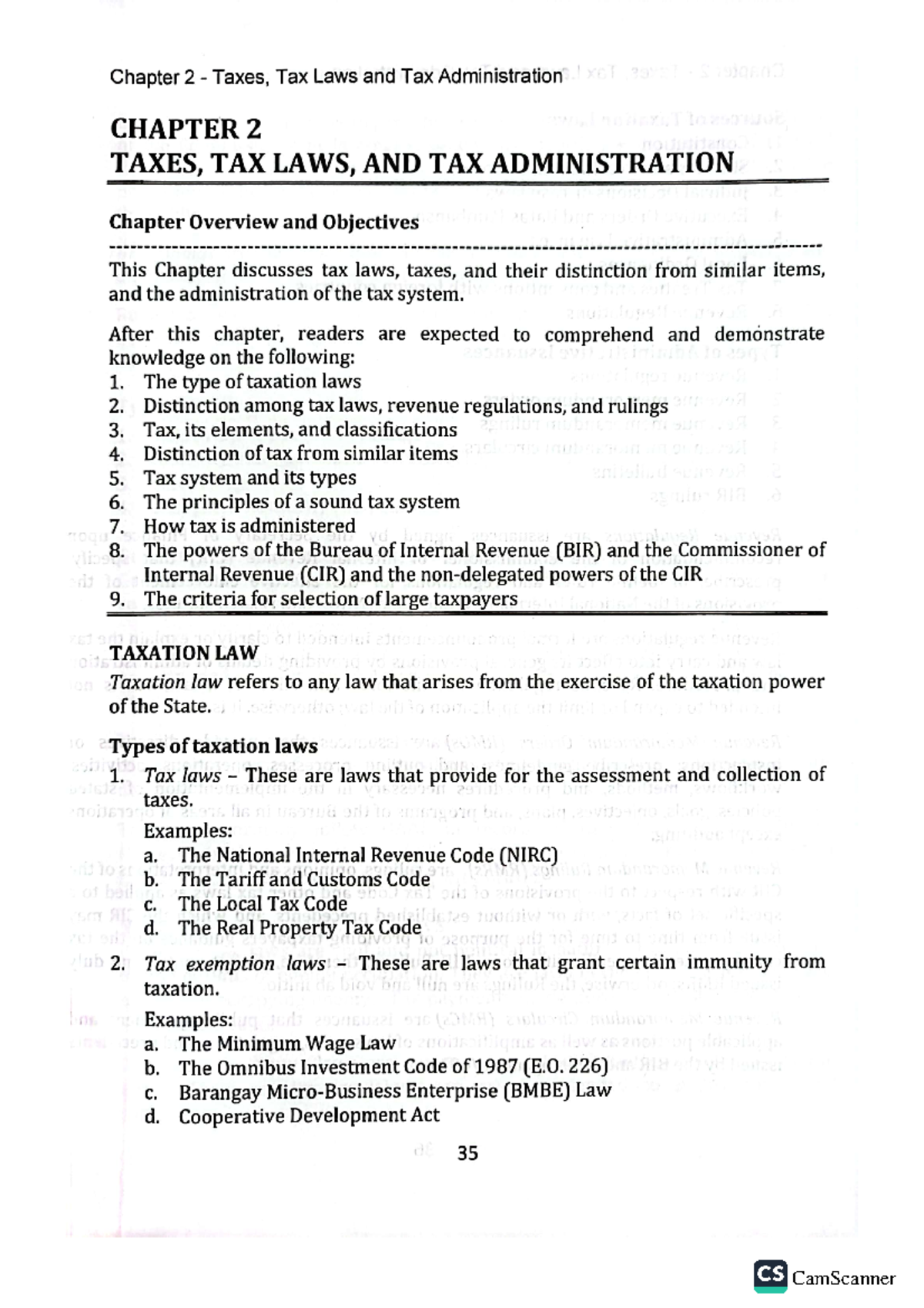 Chapter 2 - Income Taxation - Chapter 2 Taxes, Tax Laws and Tax ...