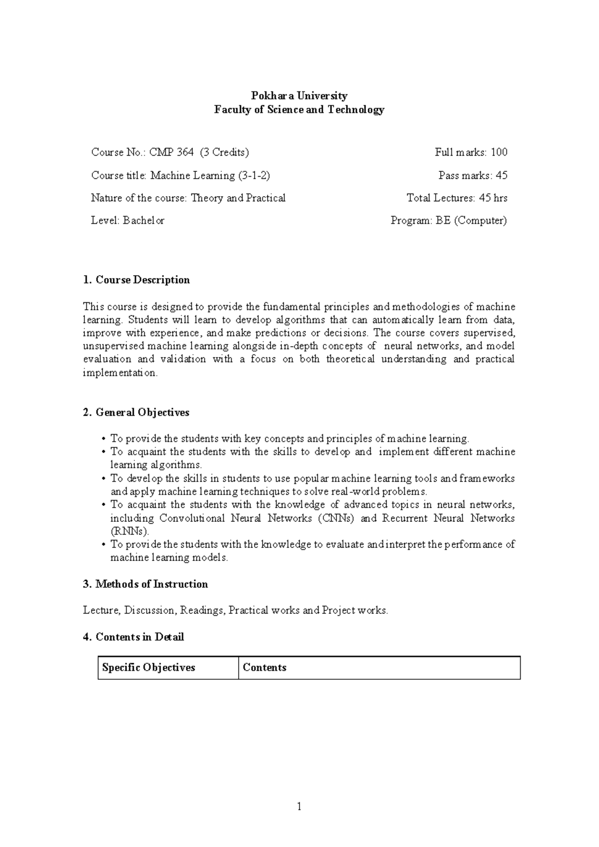 Machine Learning Syllabus Overview for CMP 364 - BE (Computer) - Studocu