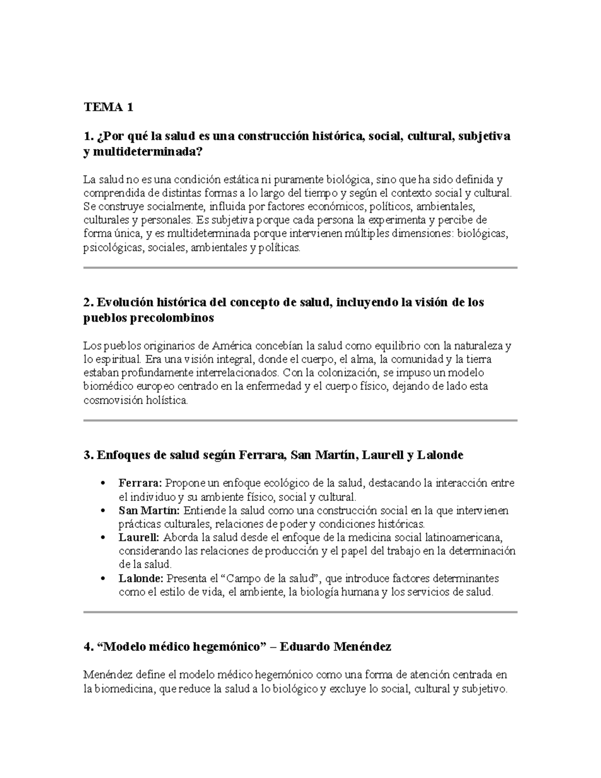 Salud Pública - Preparación para el Primer Examen (TEMA 1) - Document Preview