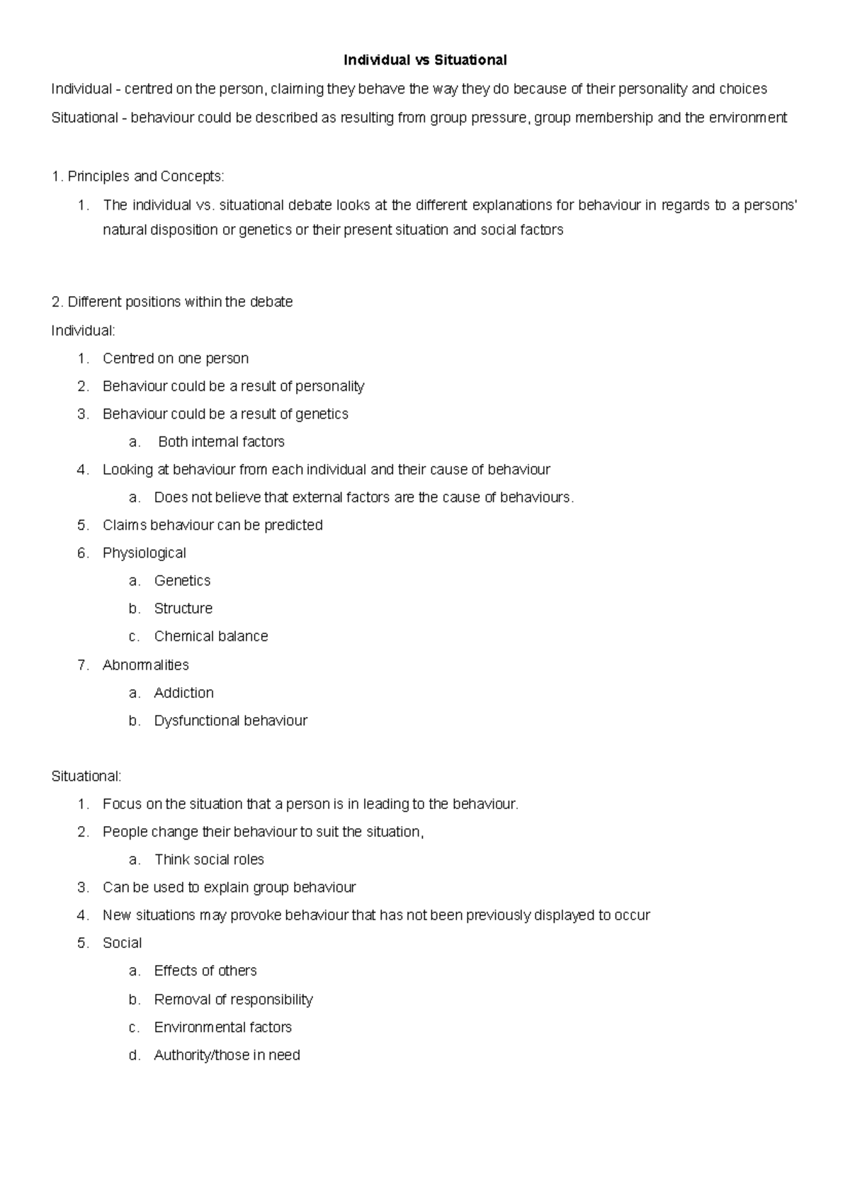 Individual-Situational - Individual vs Situational Individual - centred ...