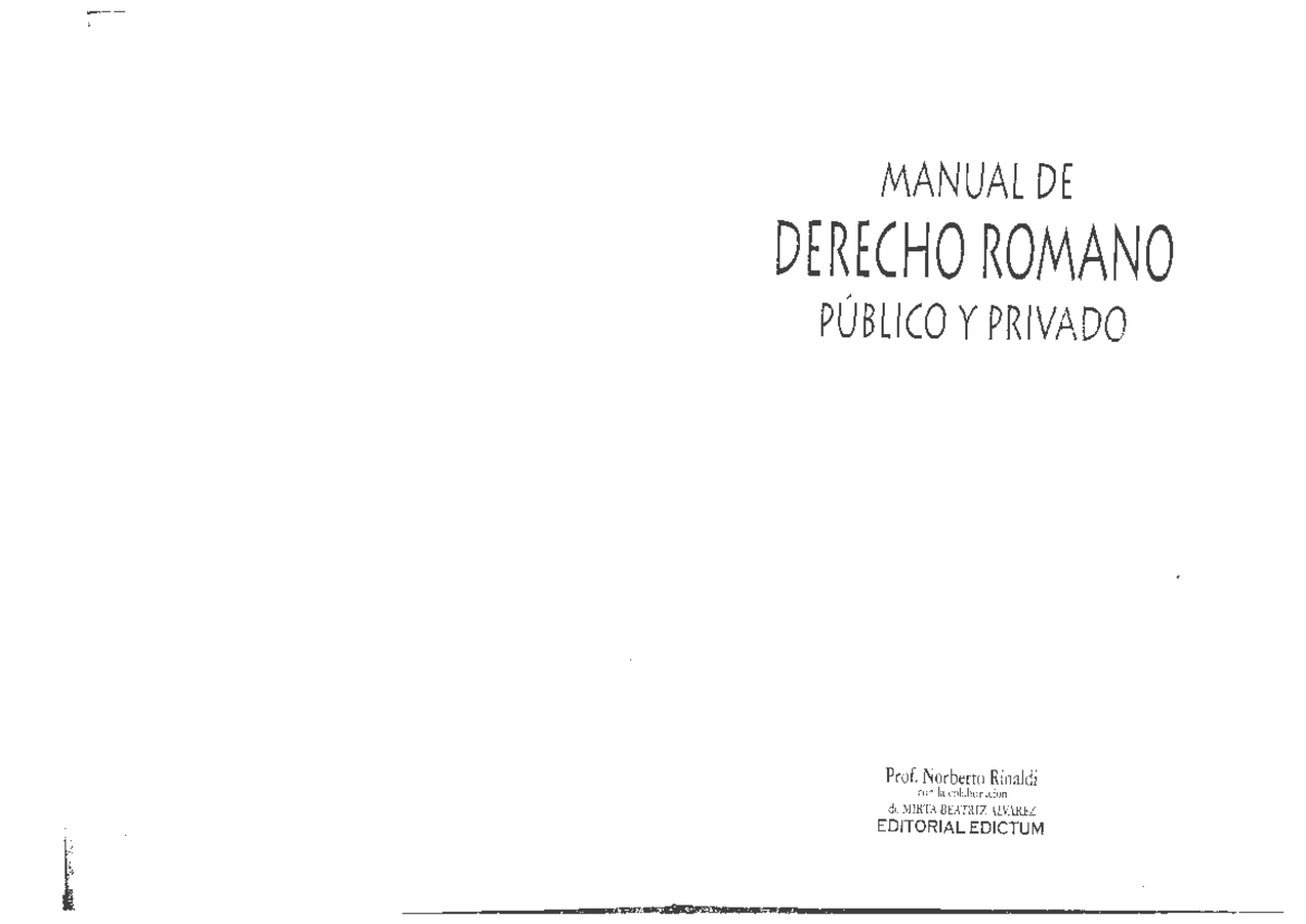 Manual de Derecho Romano - Edición Rinaldi 2017 - Studocu