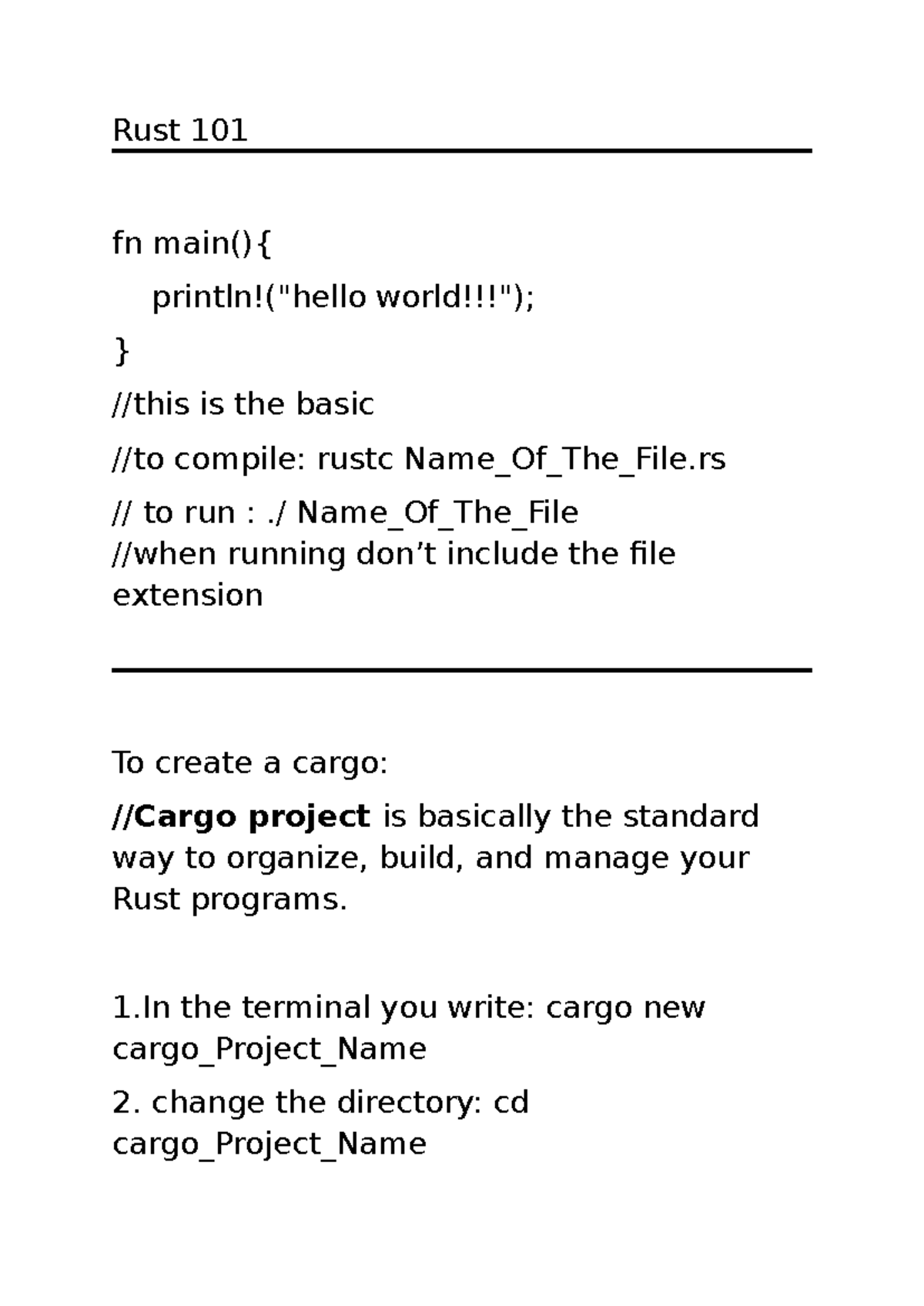Rust 101: Basic Compilation and Data Types Overview - Studocu