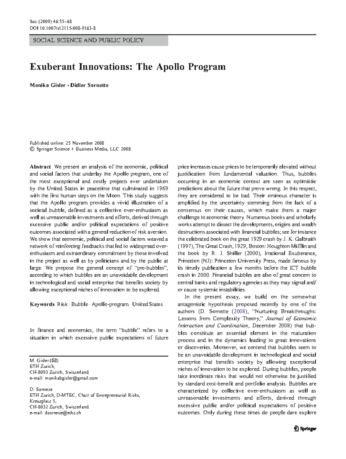 Apollo Program Analysis: Economic Impact and Pro-Bubble Dynamics ...
