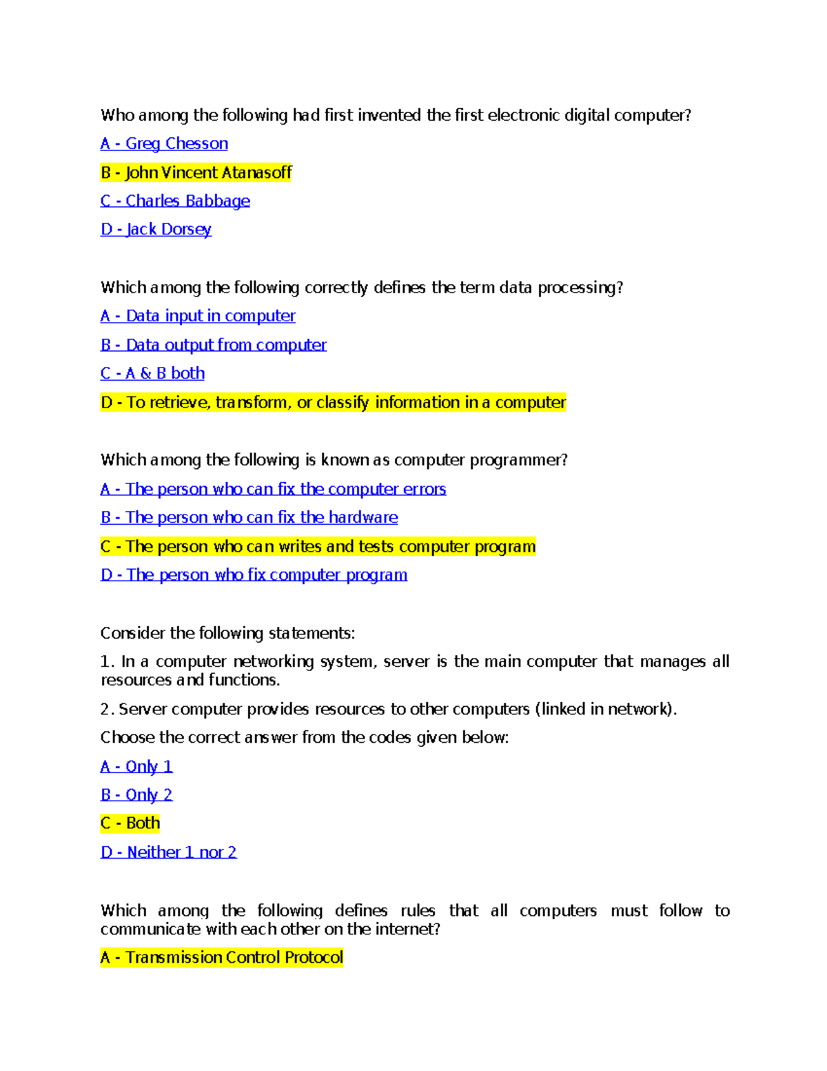 Review SP22 - Good - Who among the following had first invented the ...