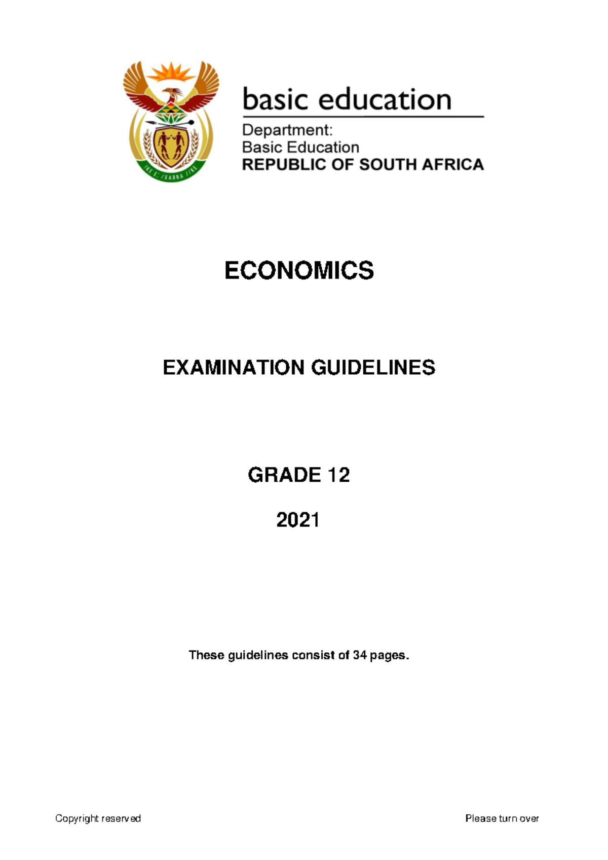 Economics GR 12 Exam Guidelines and Content Overview - Studocu
