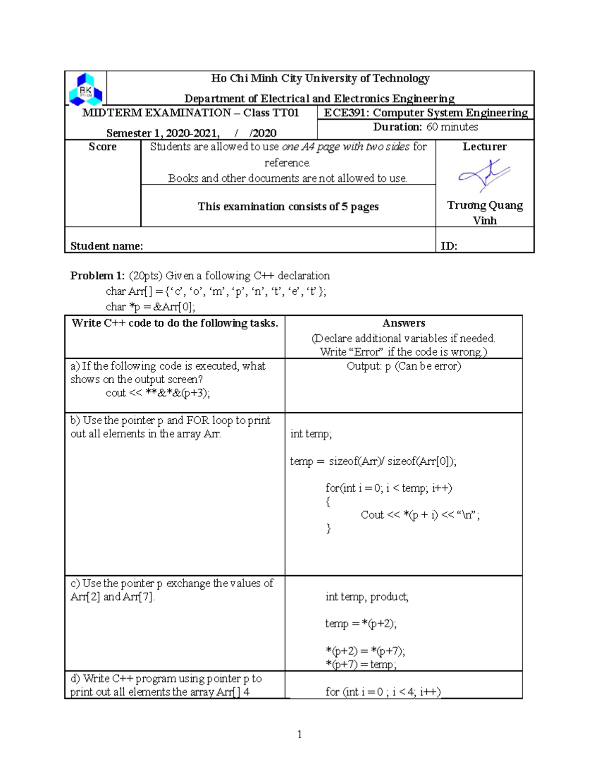 TA Computer System - Lecture notes 2 - Ho Chi Minh City University of ...