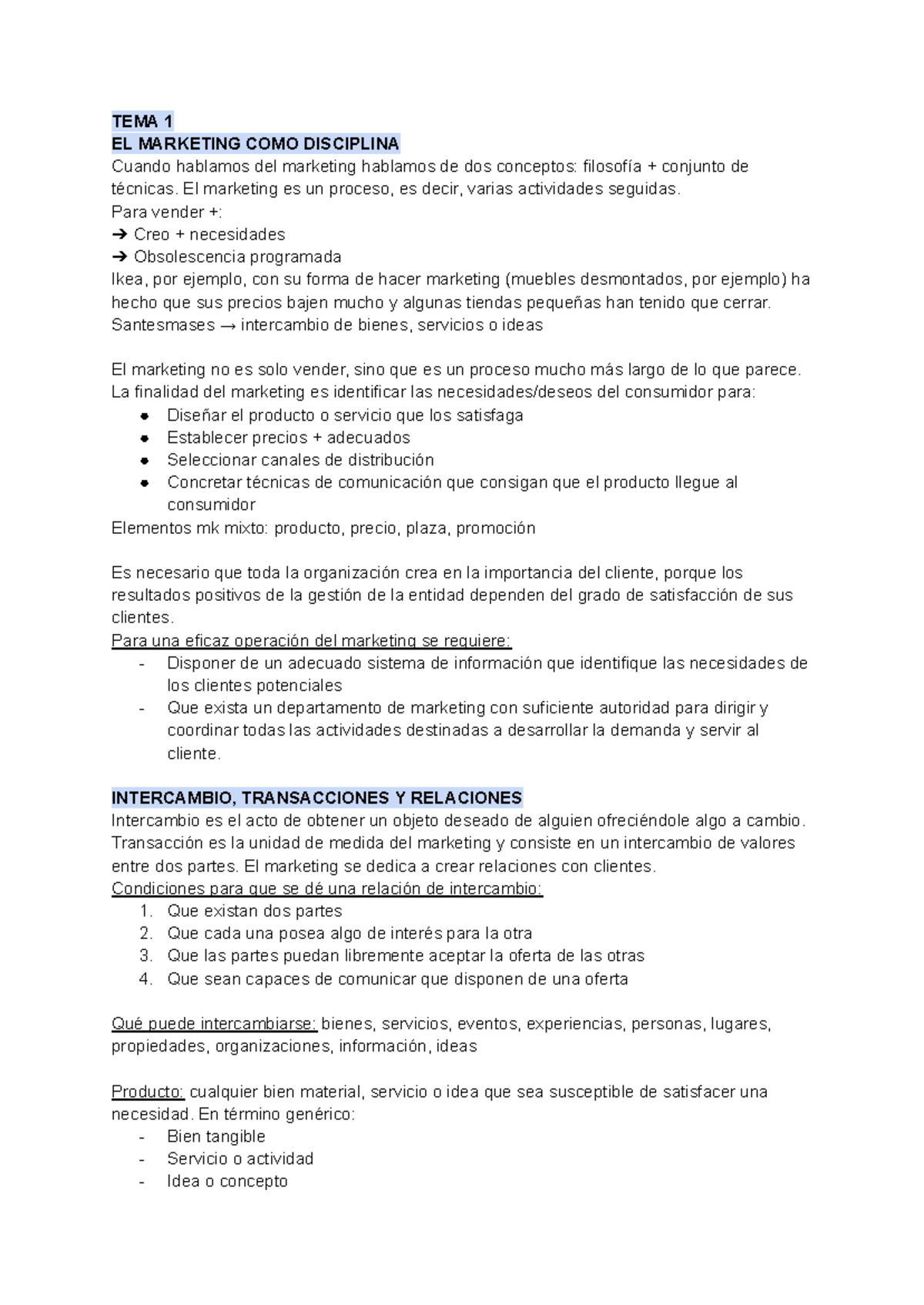 Fundamentos marketing tema 1 y 2 - TEMA 1 EL MARKETING COMO DISCIPLINA ...
