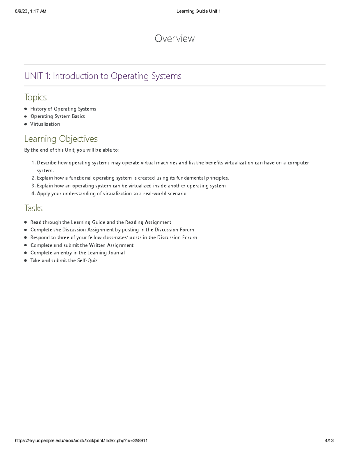 Learning Guide for Unit 1: Operating Systems and Virtualization - Studocu
