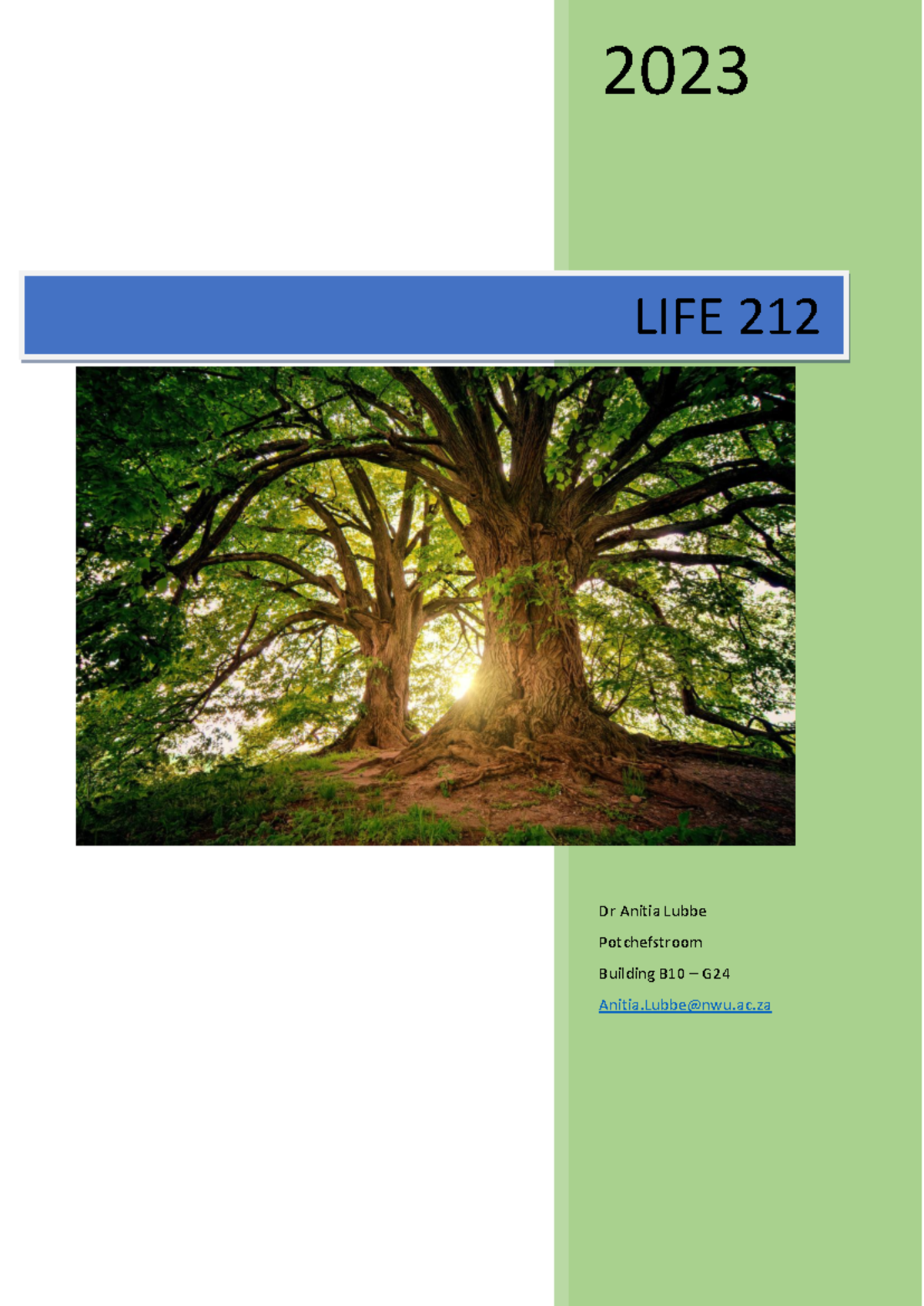 Life+212+Semester+plan+-+Semesterplan Dr+Lubbe+2023 - 2023 Dr Anitia ...