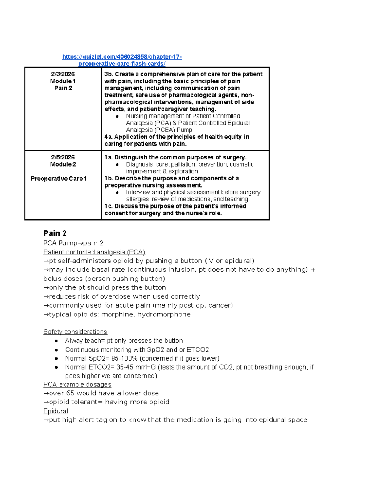 Pain Management and Preoperative Care: Med Surg Pain2 Module 1 & 2 ...