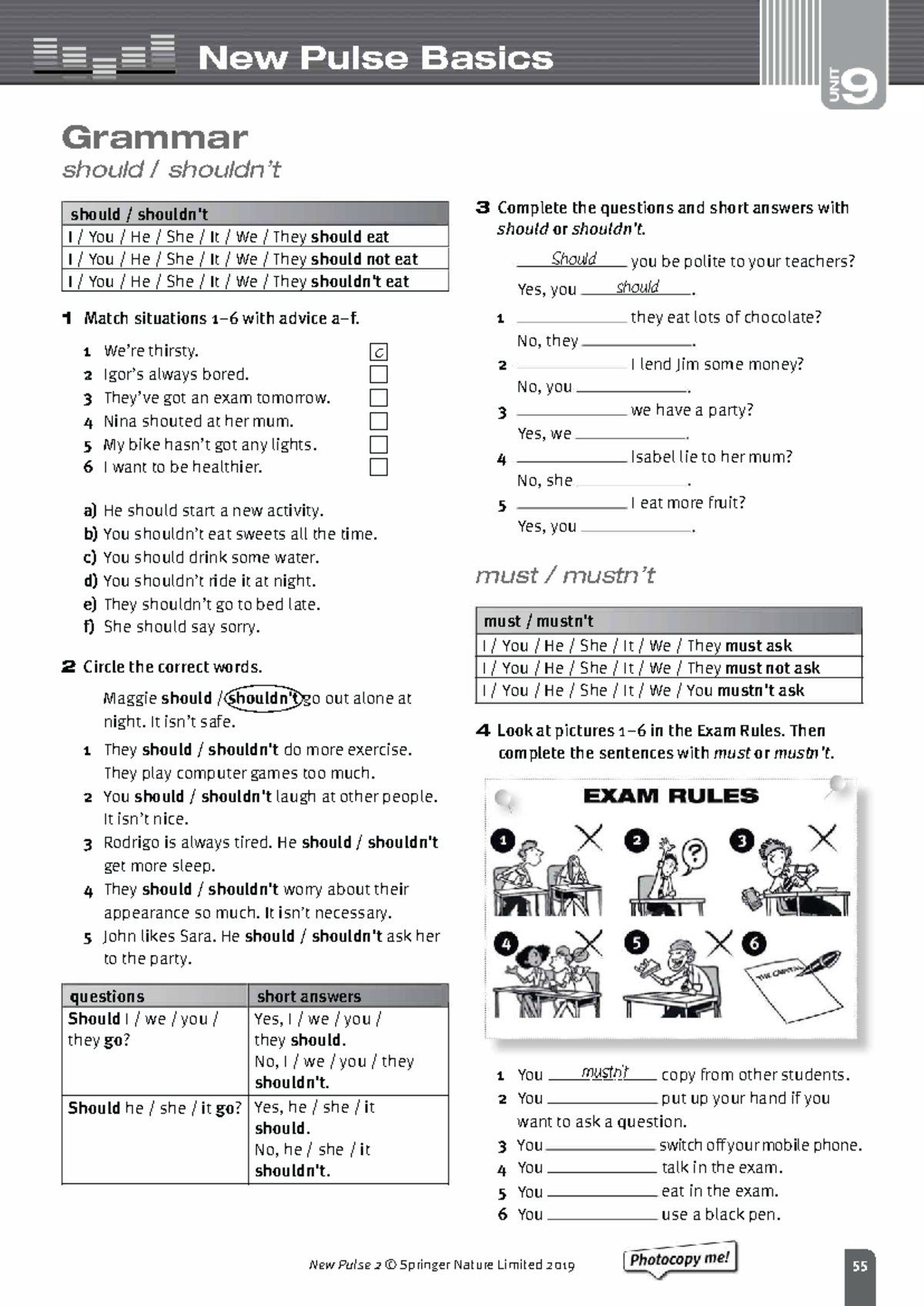 New Pulse 2: Modal Verbs - Should and Must Overview - Studocu