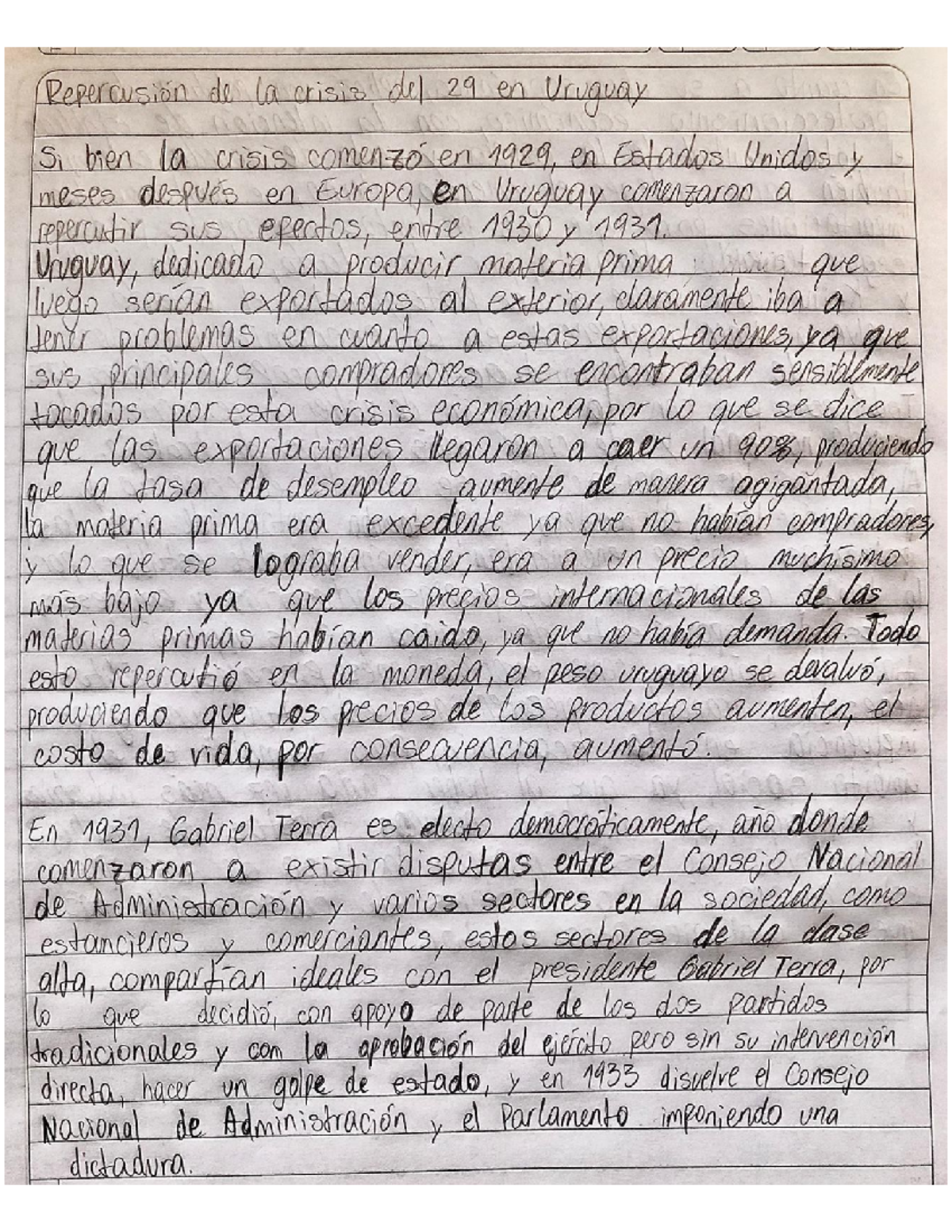 Historia de la Crisis del 29 en Uruguay: Impacto y Consecuencias - Studocu