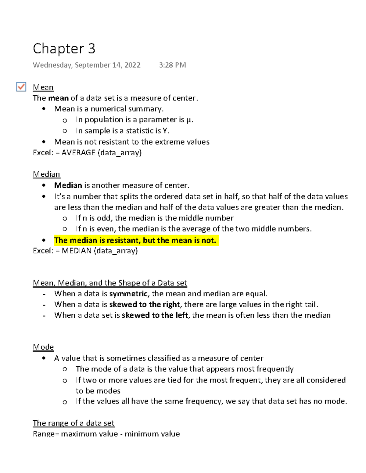 MATH 220 Chapter 3 - Summary of Means, Medians, and Modes - Studocu