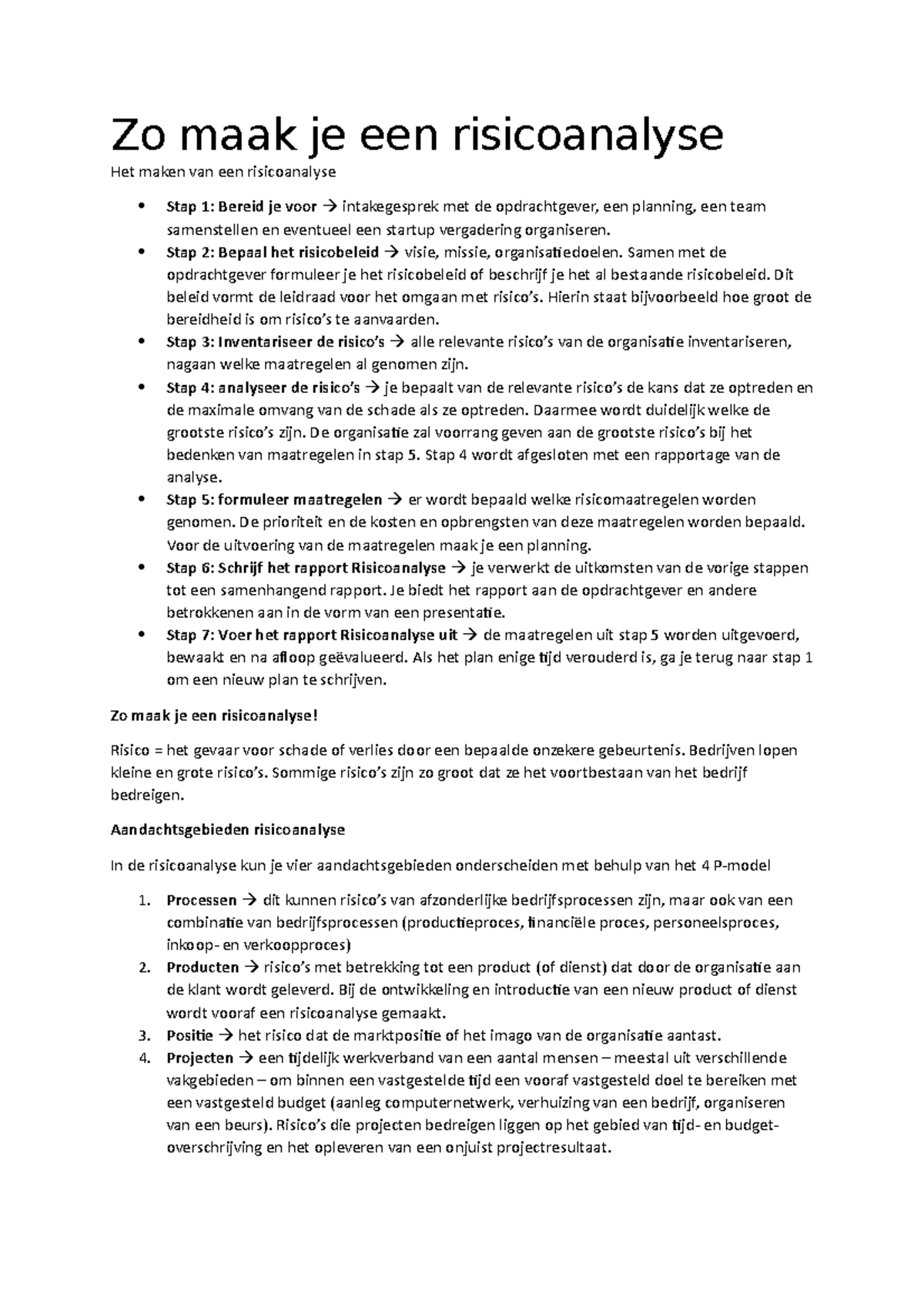 Risicoanalyse: Stappen en Aandachtsgebieden voor Effectieve Beheersing ...