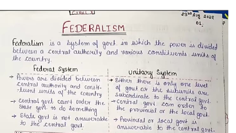 GIVICS 23rd Aug 2022: Federalism and Decentralization Notes for Class ...