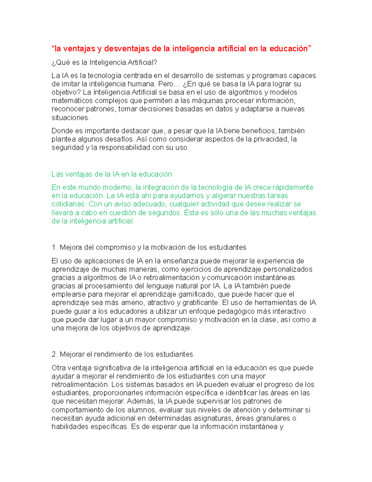 La ventajas y desventajas de la inteligencia artificial en la educación ...
