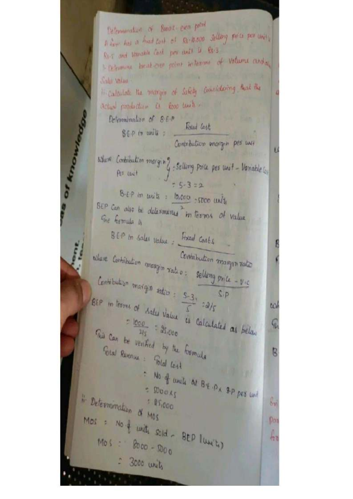 Bep - Break even point problems - Determination of Break even point A ...