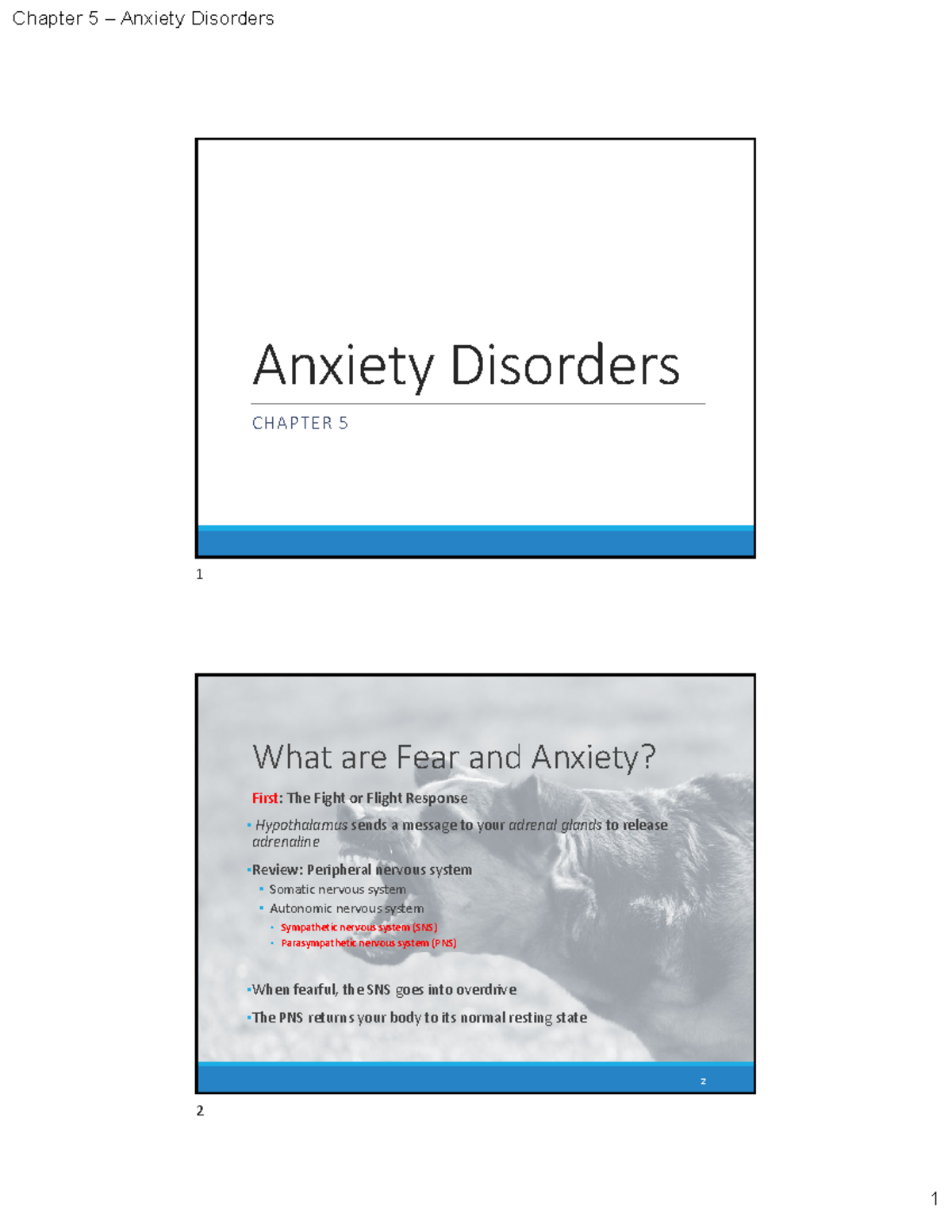 Abnormal Psychology: Chapter 5 - Understanding Anxiety Disorders - Studocu