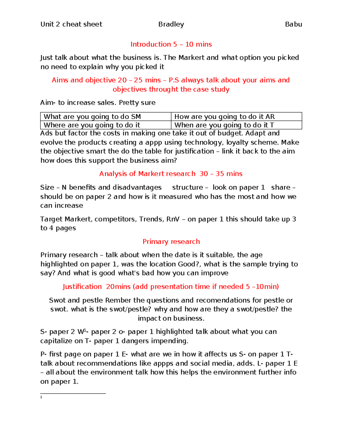 Cheat sheat for Unit 3 - fqw34 fgw45f - Unit 2 cheat sheet Bradley Babu ...
