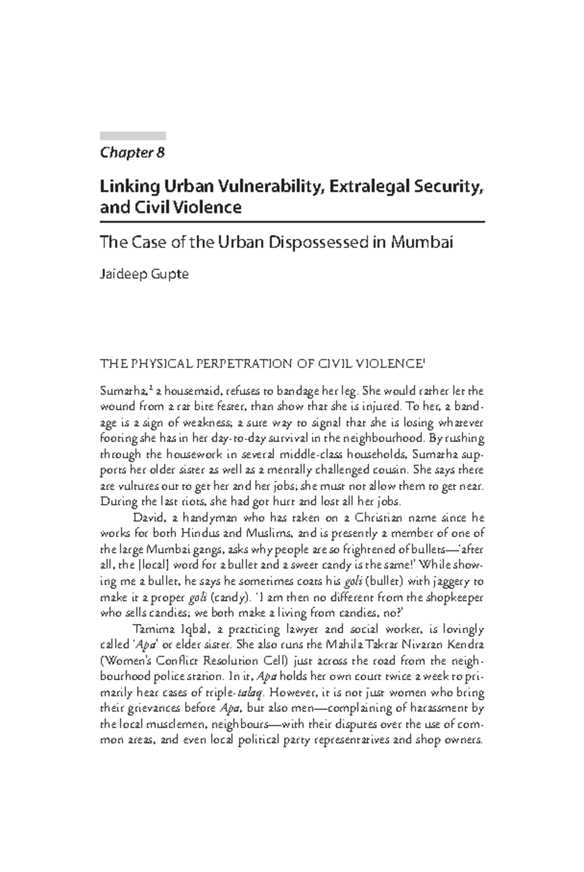 Chapter 8: Urban Vulnerability, Extralegal Security, and Civil Violence ...