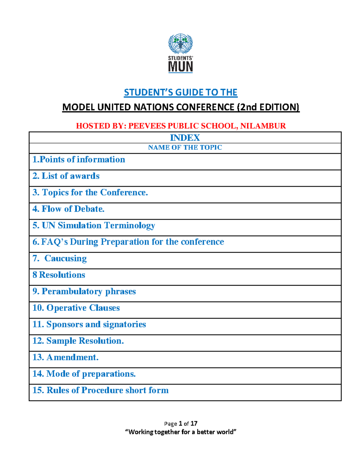 MUNC Guidelines 2023-24: Preparing for the Model UN Conference - Studocu