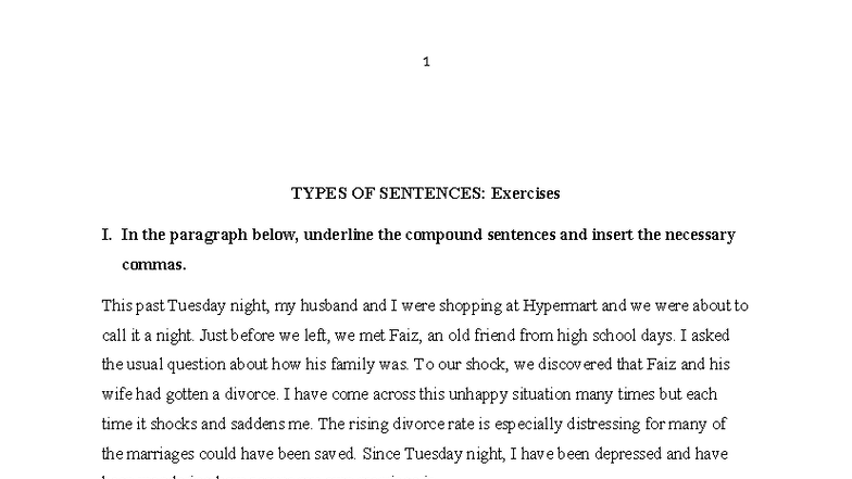 ENG101: Sentence Structure Exercises and Practice - Studocu