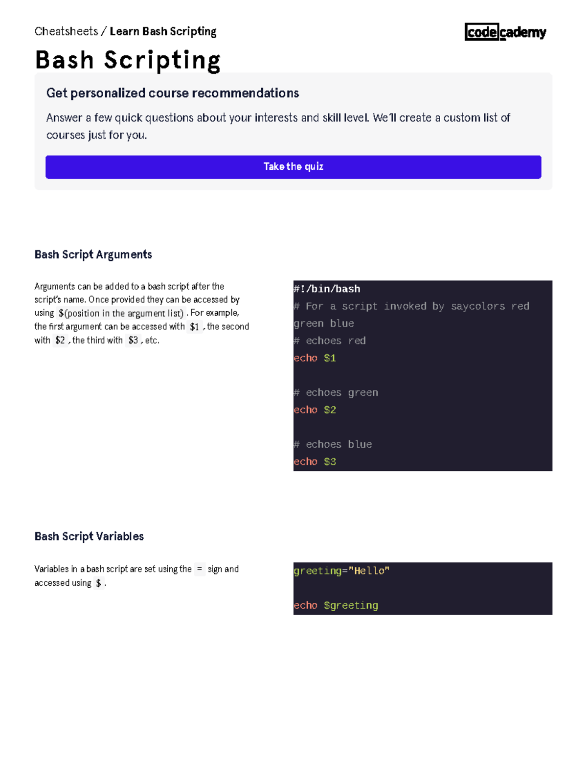 Bash Scripting Cheatsheet: Key Concepts and Commands - Studocu
