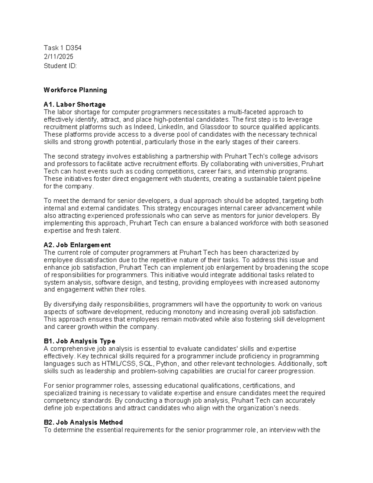 Task 1 - D354 - Task 1 submission - Task 1 D 2/11/ Student ID ...