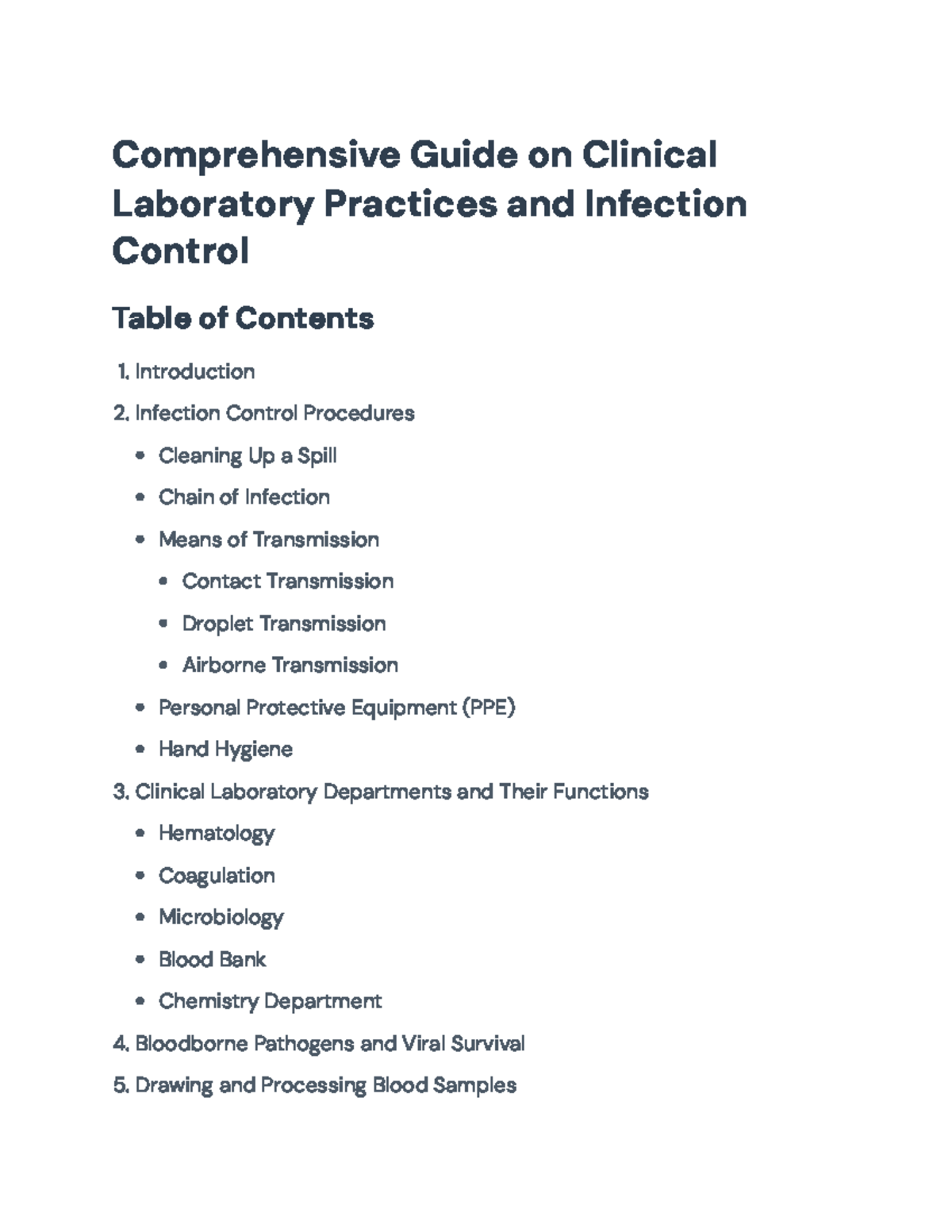 Clinical Laboratory Practices & Infection Control Guide (CLP 101) - Studocu