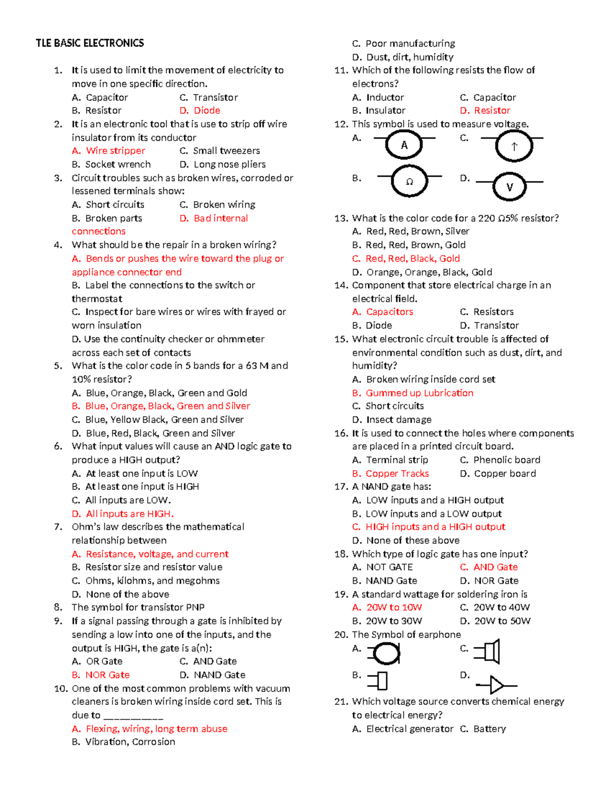 003- Electronics-1 - N/A - TLE BASIC ELECTRONICS It is used to limit ...