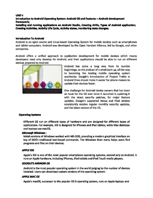 MAD Lecture Notes - mobile app development - LECTURE NOTES ON MOBILE ...