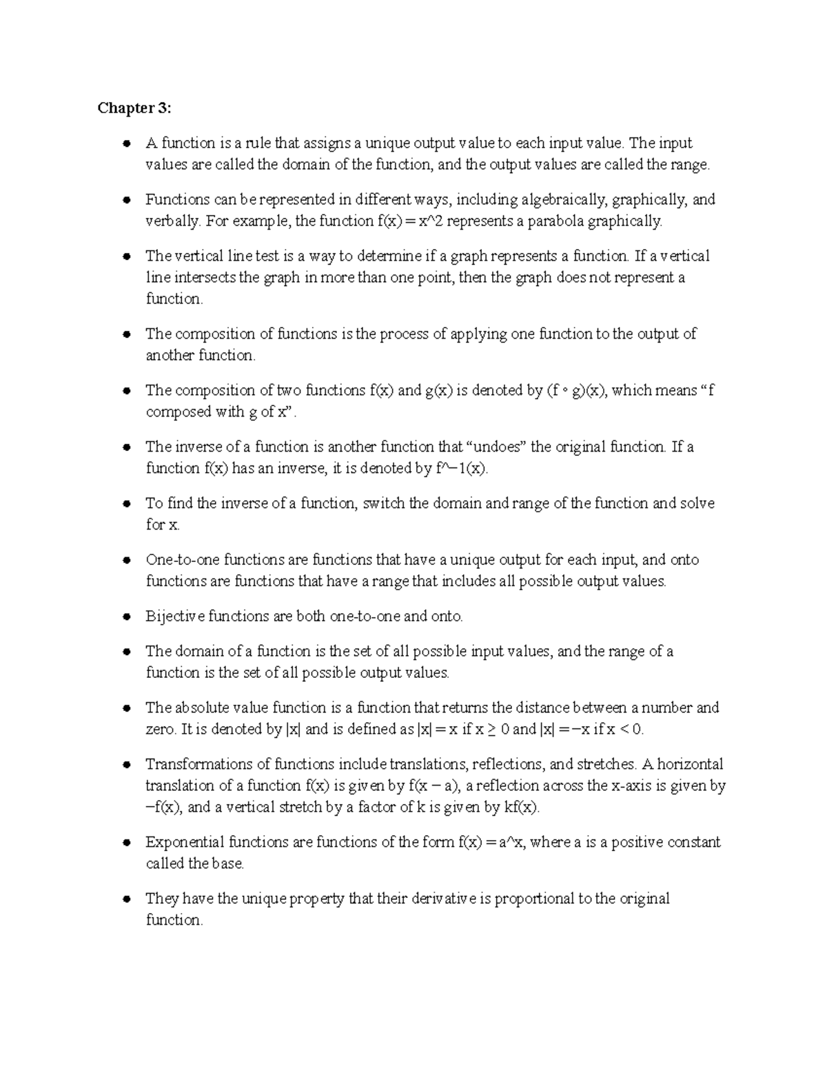 MATH 220 Chapter 3 - Functions, Inverses, and Transformations Notes ...