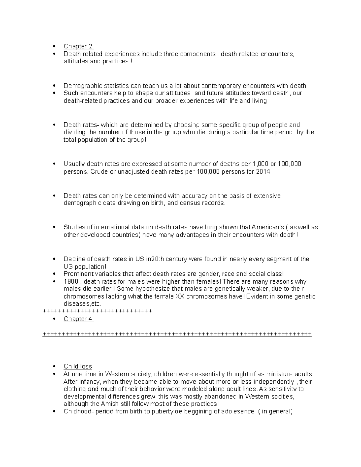 Death and Dying (Textbook Notes) - Chapters 2 & 4 Overview - Studocu