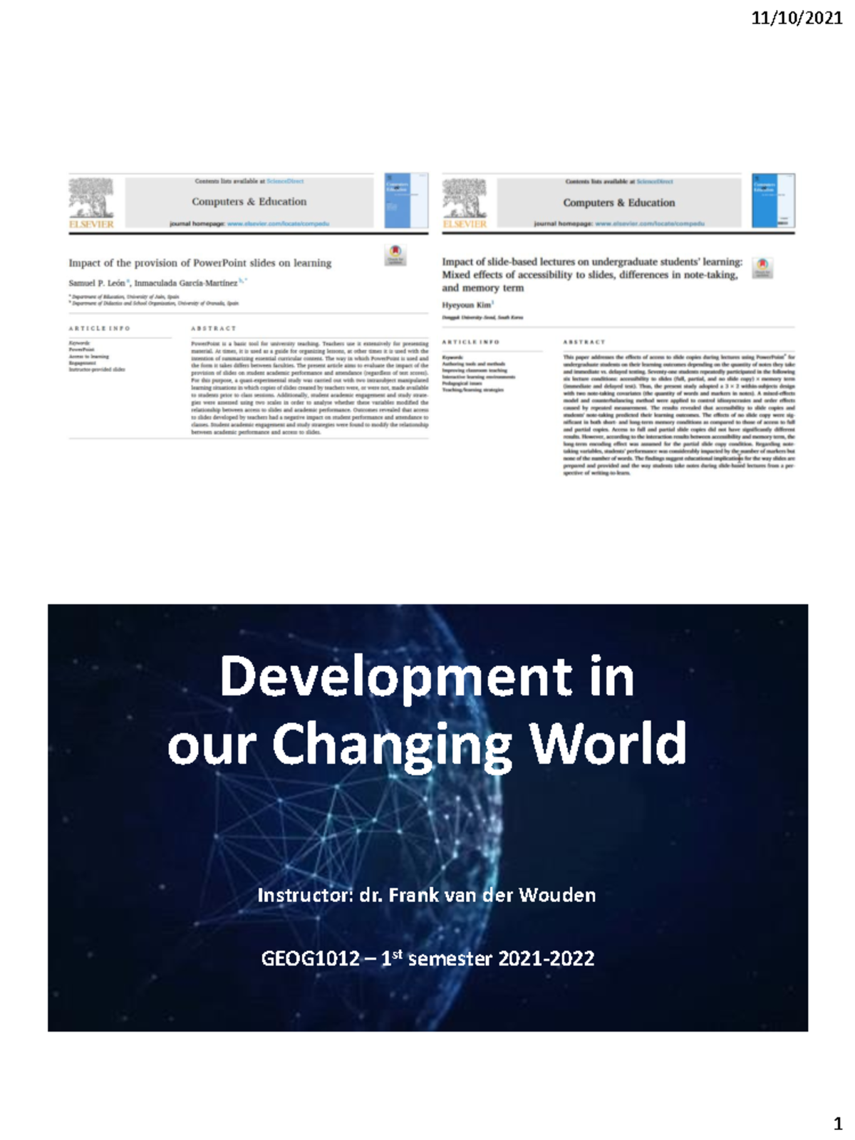 Geog1012 Week 11 Development Perspectives - S1 2021 Online Notes - Document Preview