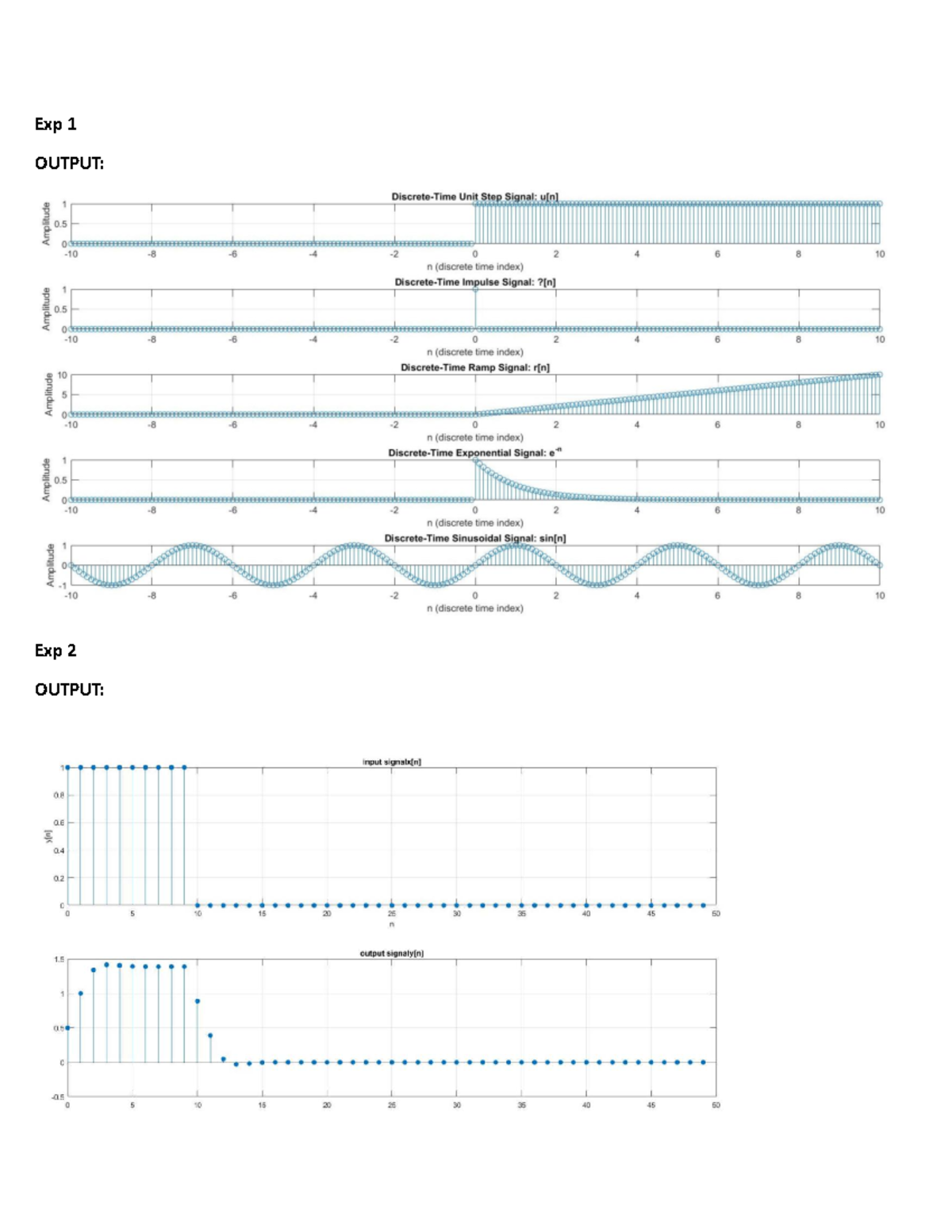 R23 DSP Lab Outputs: Filter Responses and Command Window Inputs - Studocu