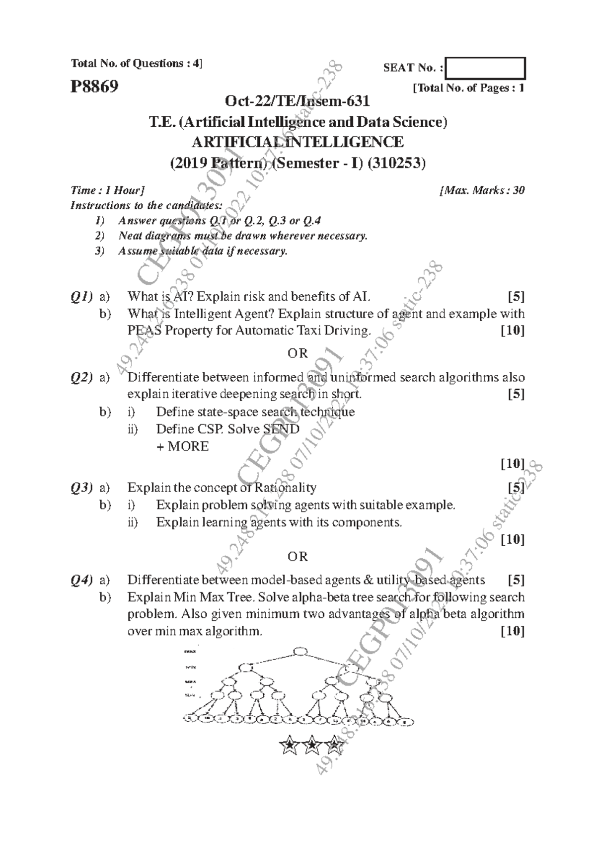 SPPU AI Insem PYQs (310253) - Artificial Intelligence Exam Questions - Studocu