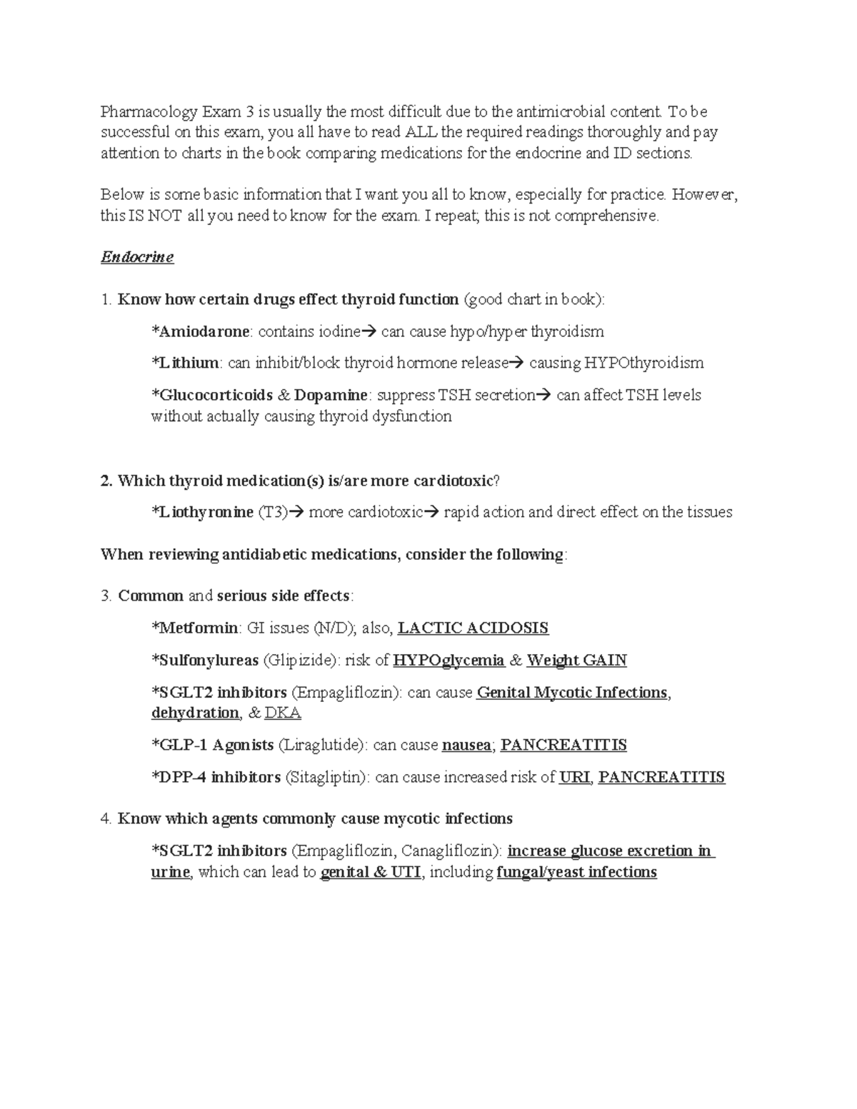 Pharmacology Exam 3 Study Guide: Key Topics & Tips - Studocu