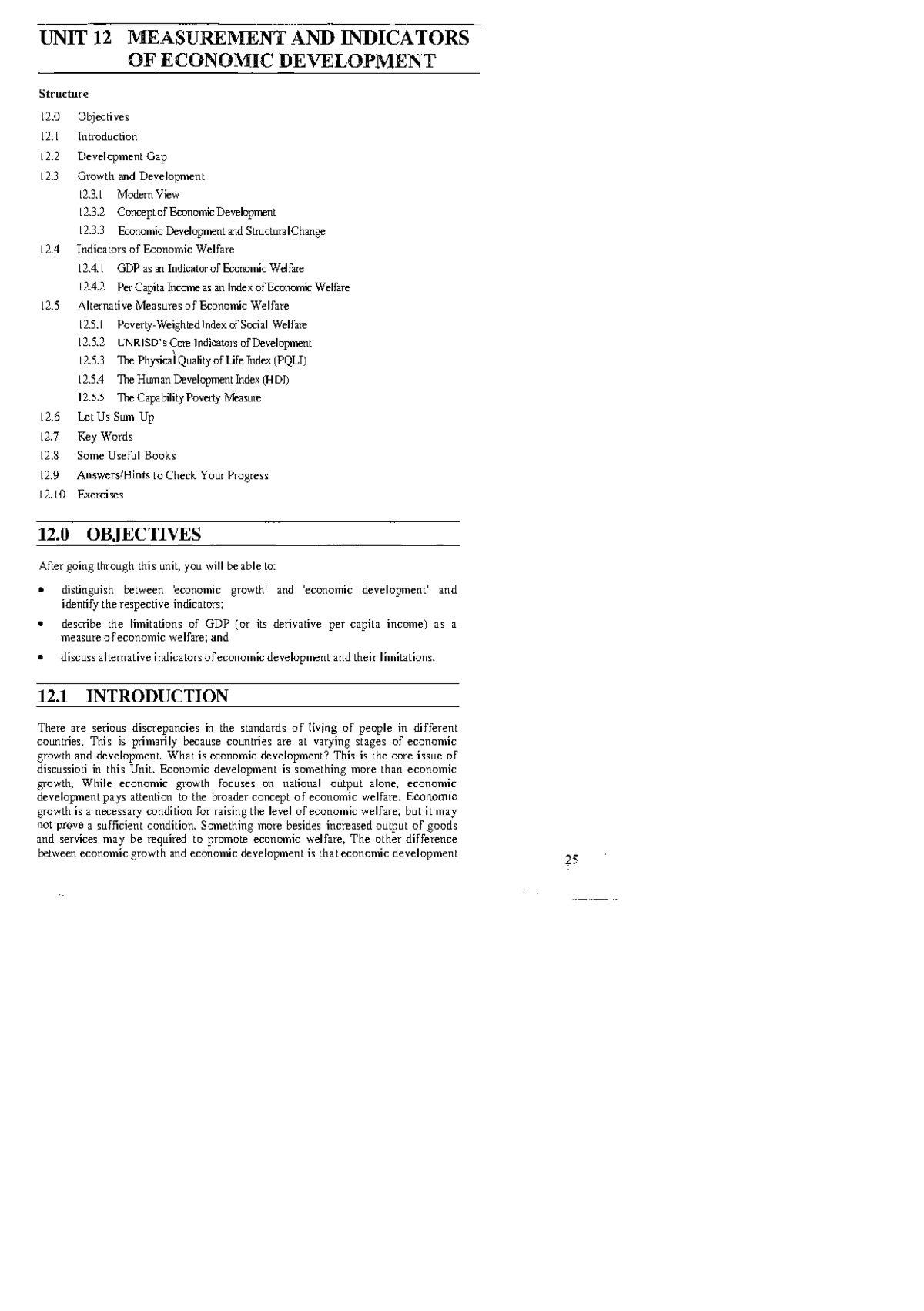 Unit 62: Measurement & Indicators of Economic Development - Self Study ...