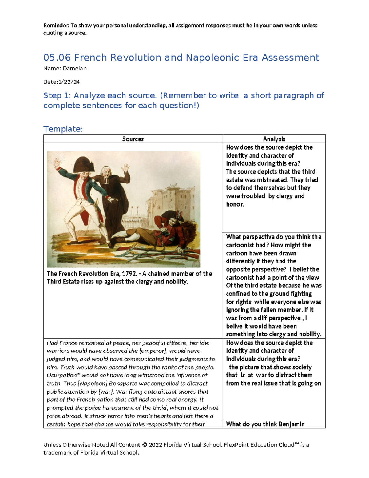 05.06 Assessment: Analyzing the French Revolution & Napoleonic Era ...