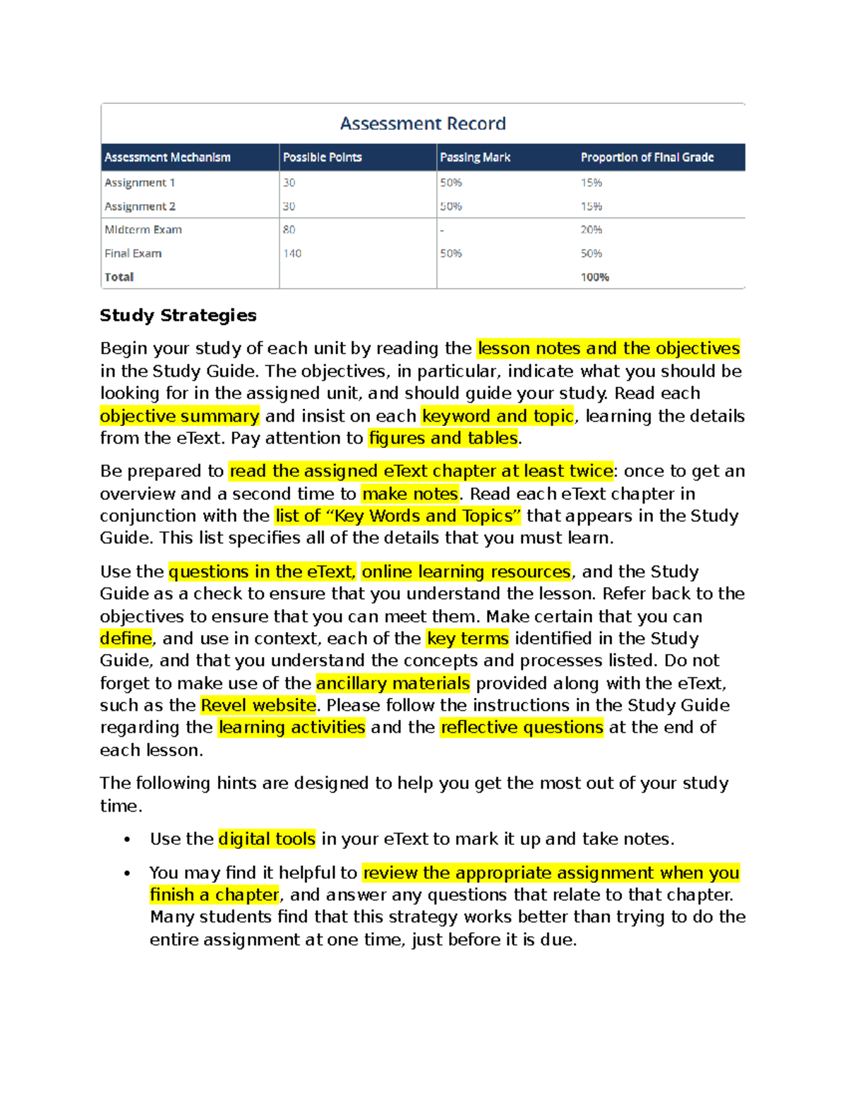 Study Strategies for Success: Syllabus Overview and Tips - Studocu
