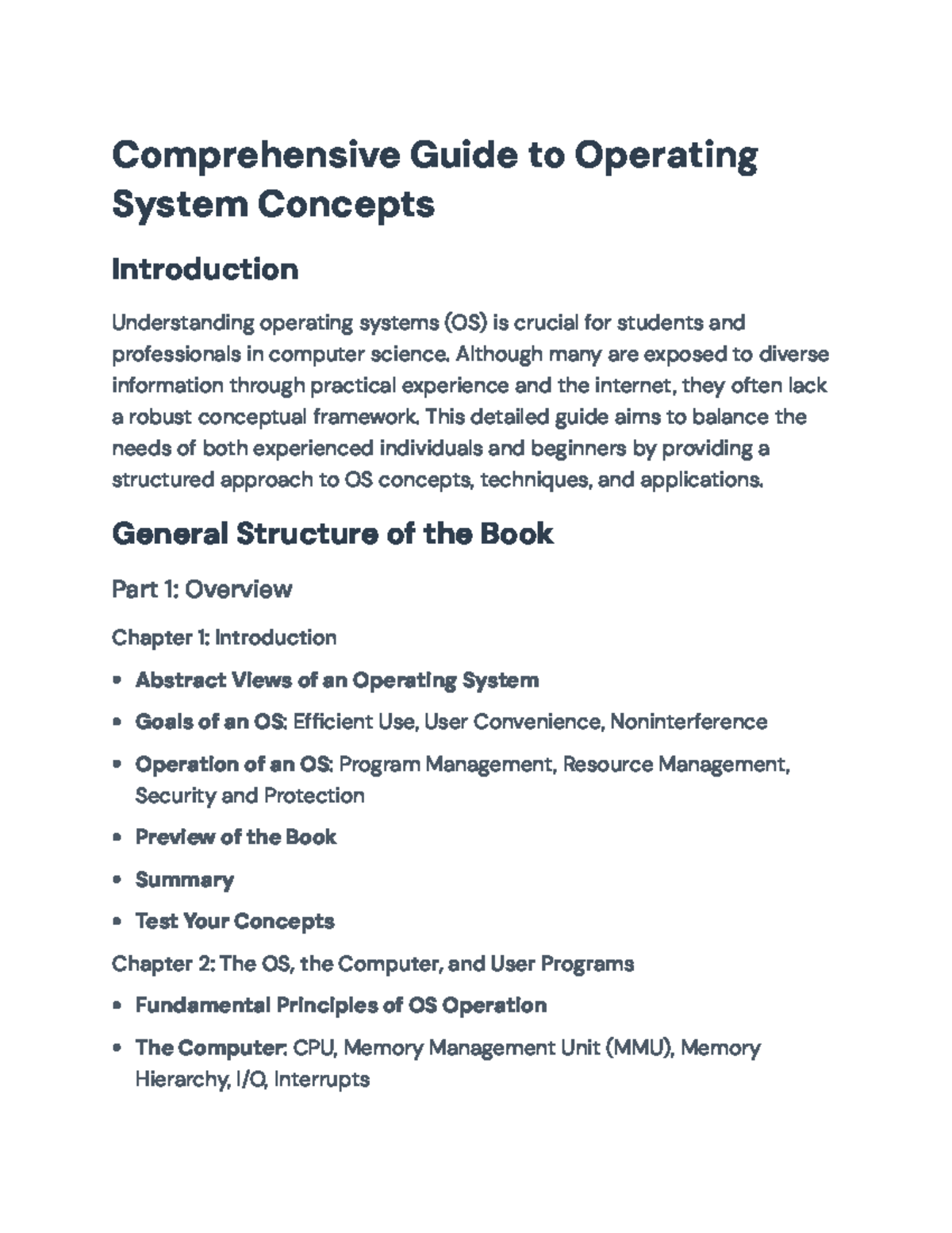 Comprehensive Guide to OS Concepts and Techniques (CS 101) - Studocu