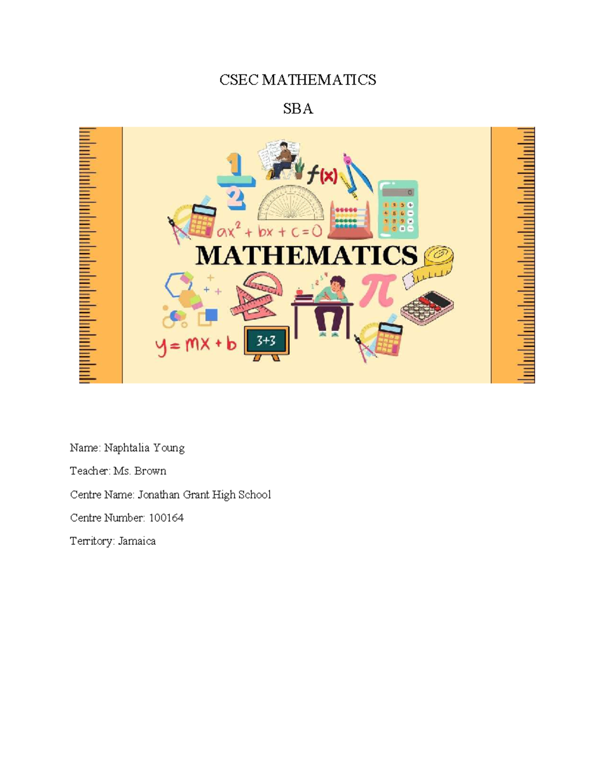 CSEC Mathematics SBA: Impact of Extracurricular Activities on ...