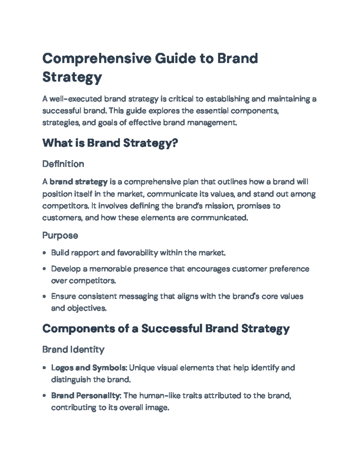 Comprehensive Brand Strategy Guide: Key Components and Goals ...