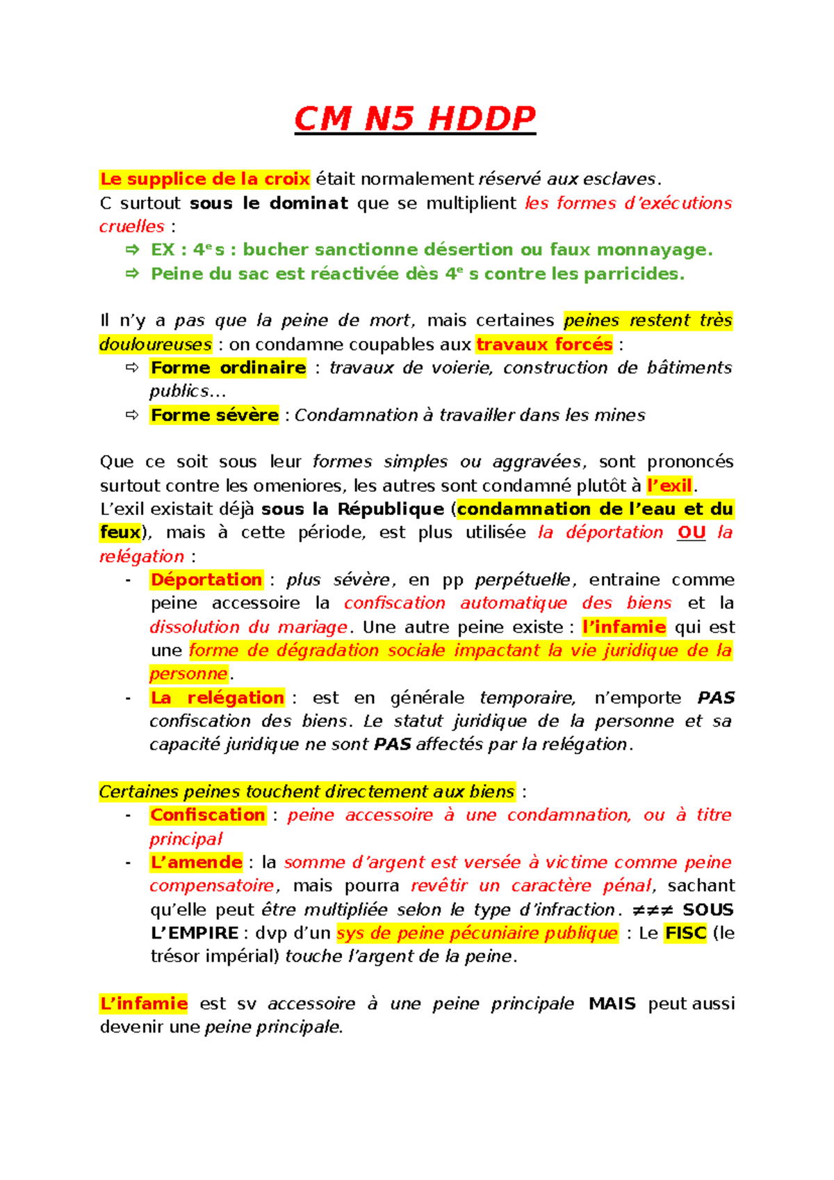 CM N5 HDDP - Cours Complet sur les Peines et la Responsabilité Pénale ...
