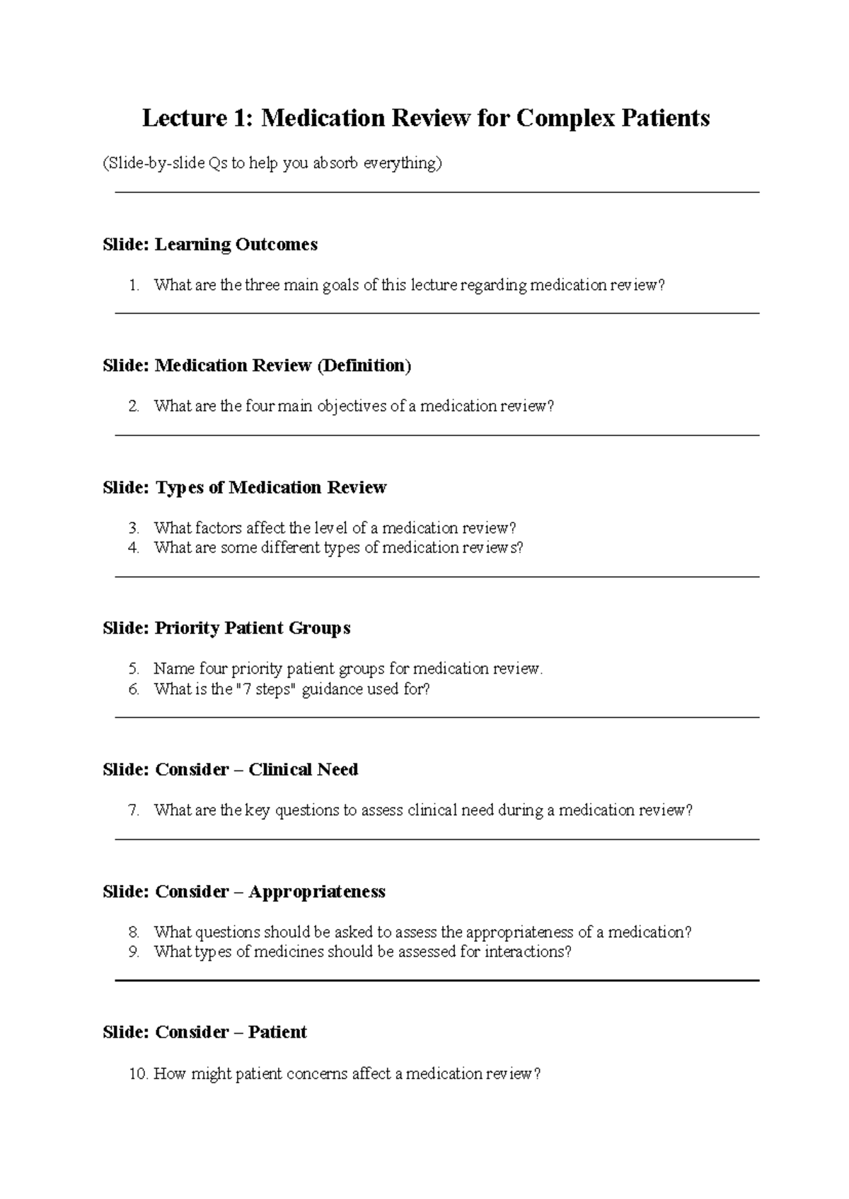 Lecture 1: Medication review for complex patients and mentoring skills ...