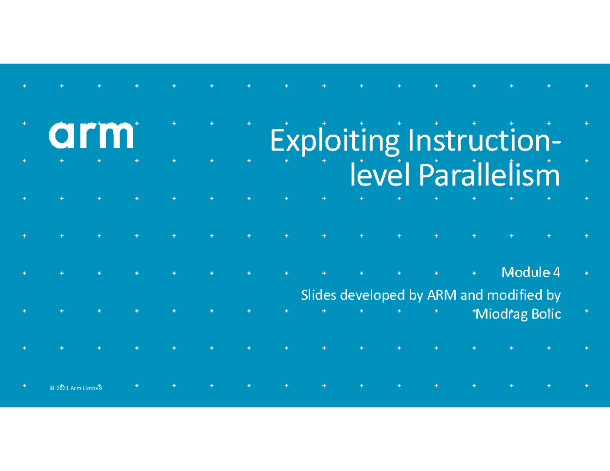 04 Instruction Level Parallelism: Module 4 Slides on ILP Concepts - Studocu
