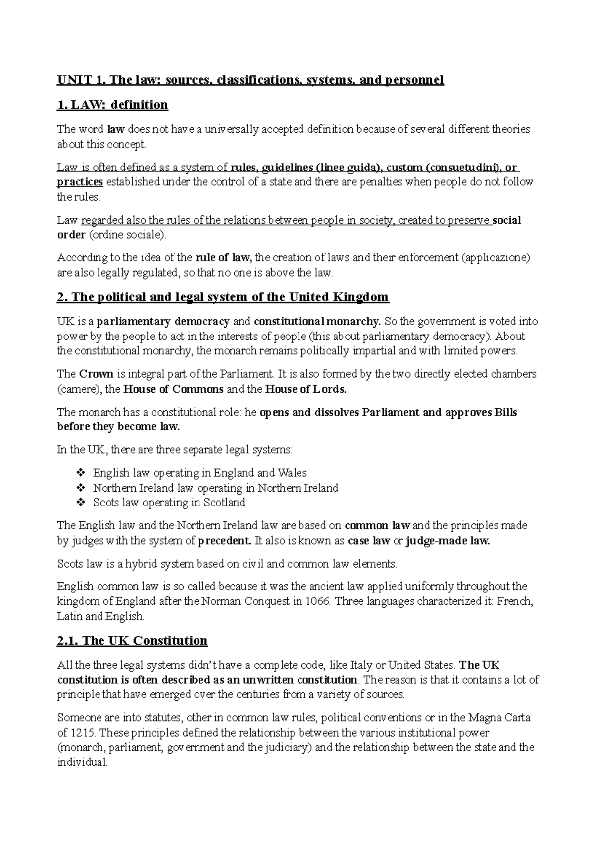 English for Law: Key Concepts and Legal Systems Overview 2021 - Studocu